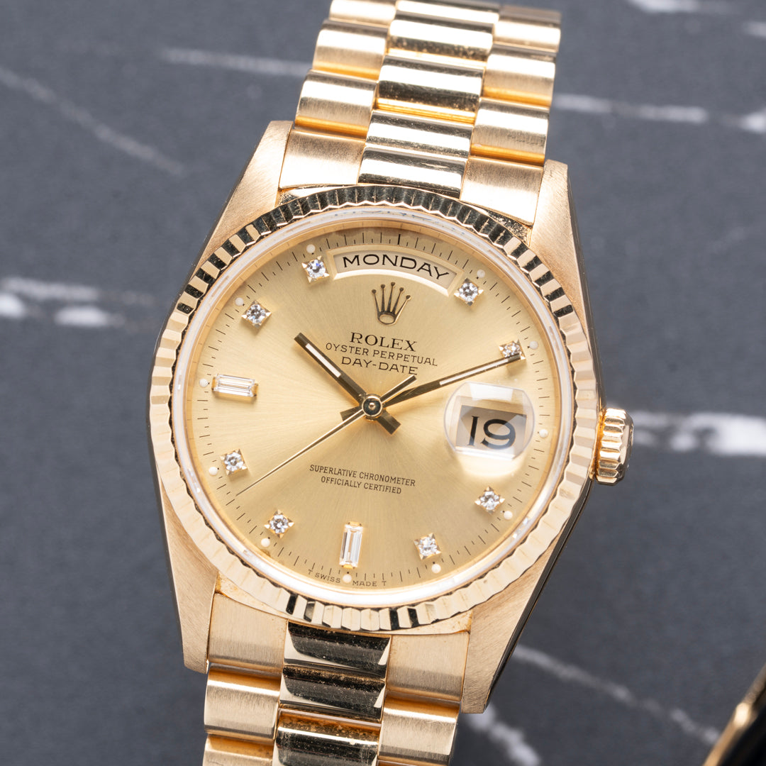1990 Rolex Day-Date Ref. 18238 with Diamond Dial