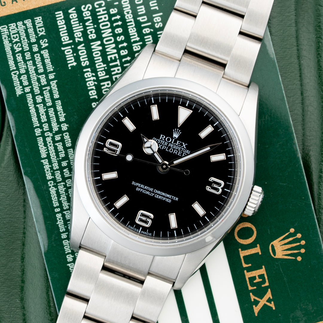 2007 Rolex Explorer 'Engraved Rehaut' Ref. 114270 with Box & Papers