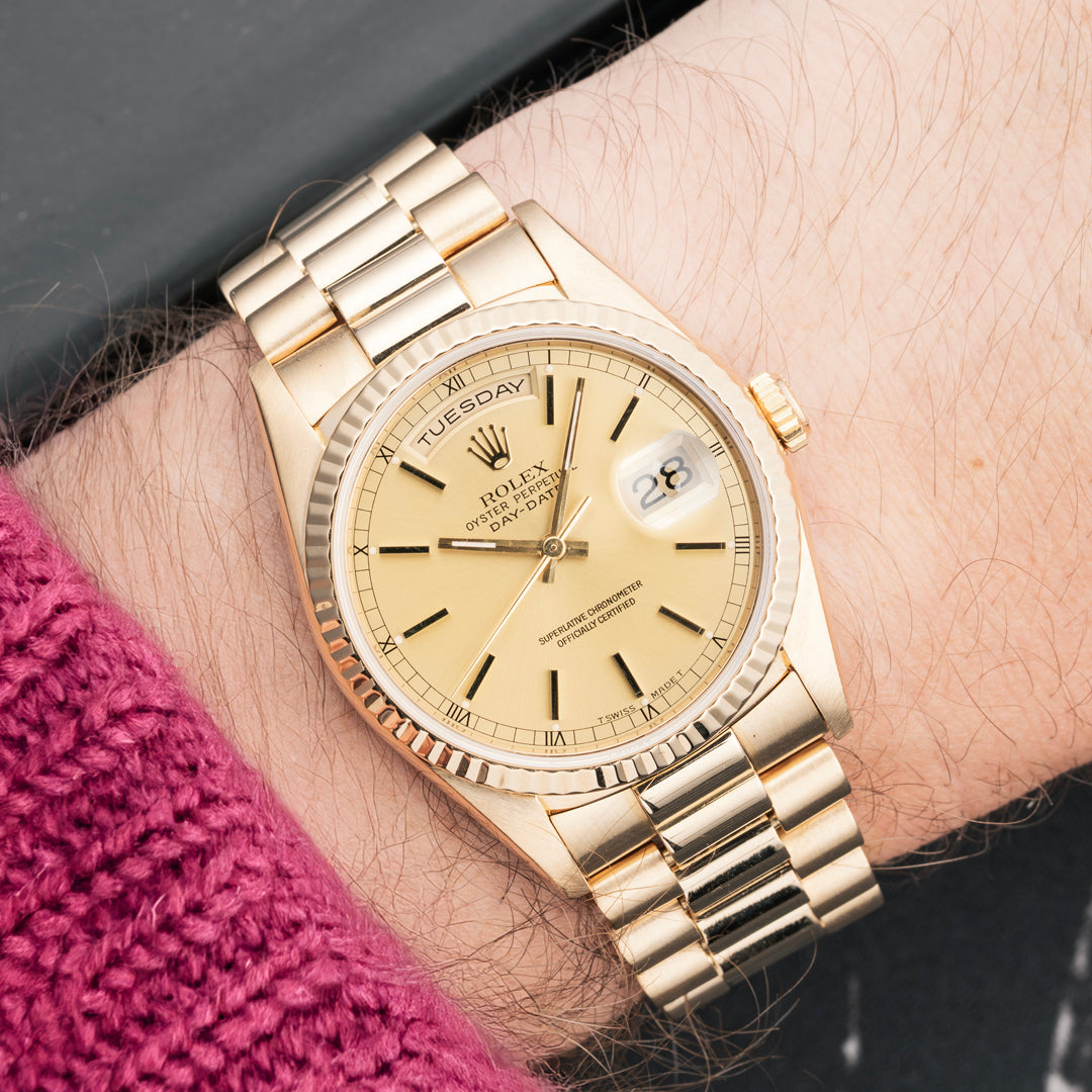 1990 Rolex Day-Date Ref. 18238 with Box & Service