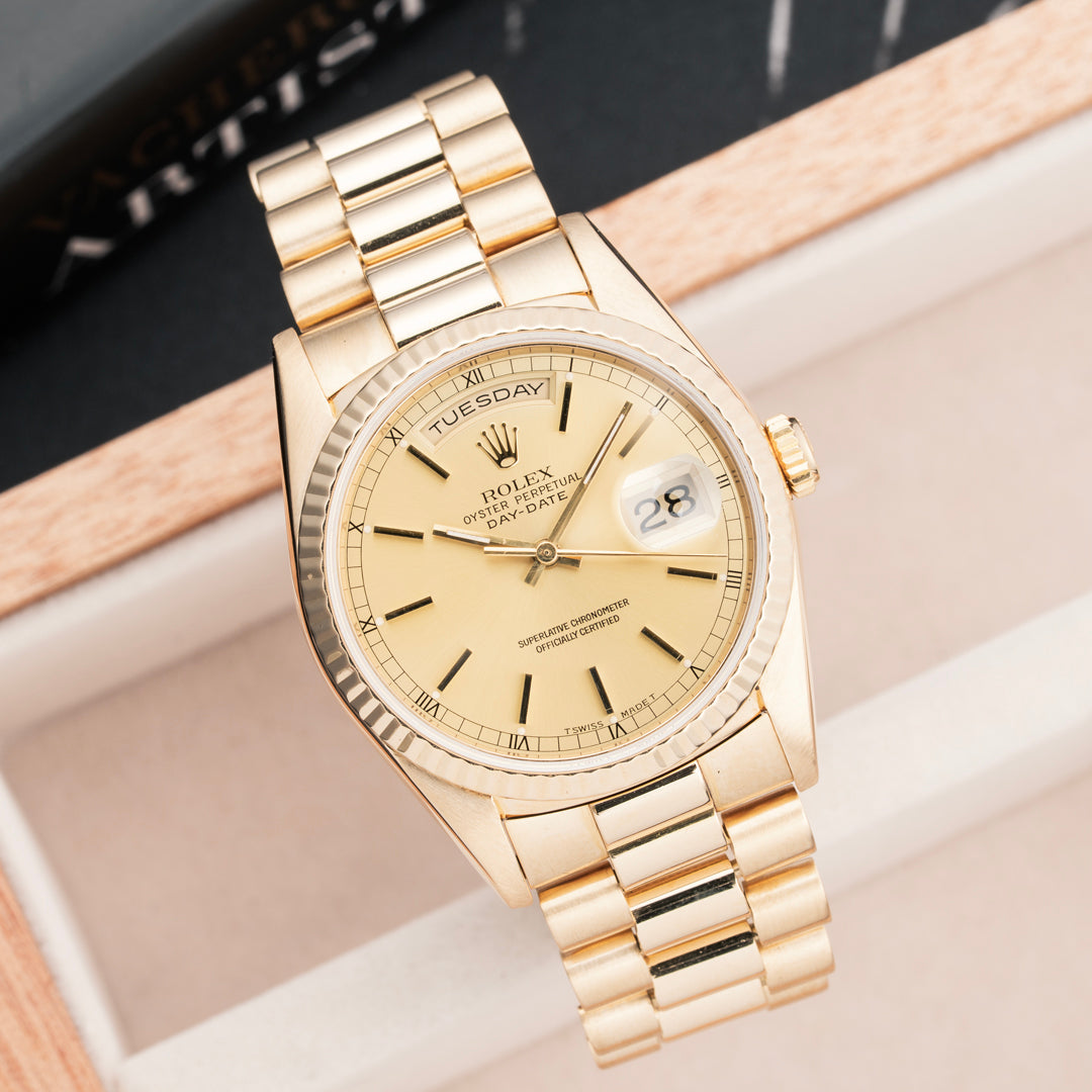 1990 Rolex Day-Date Ref. 18238 with Box & Service