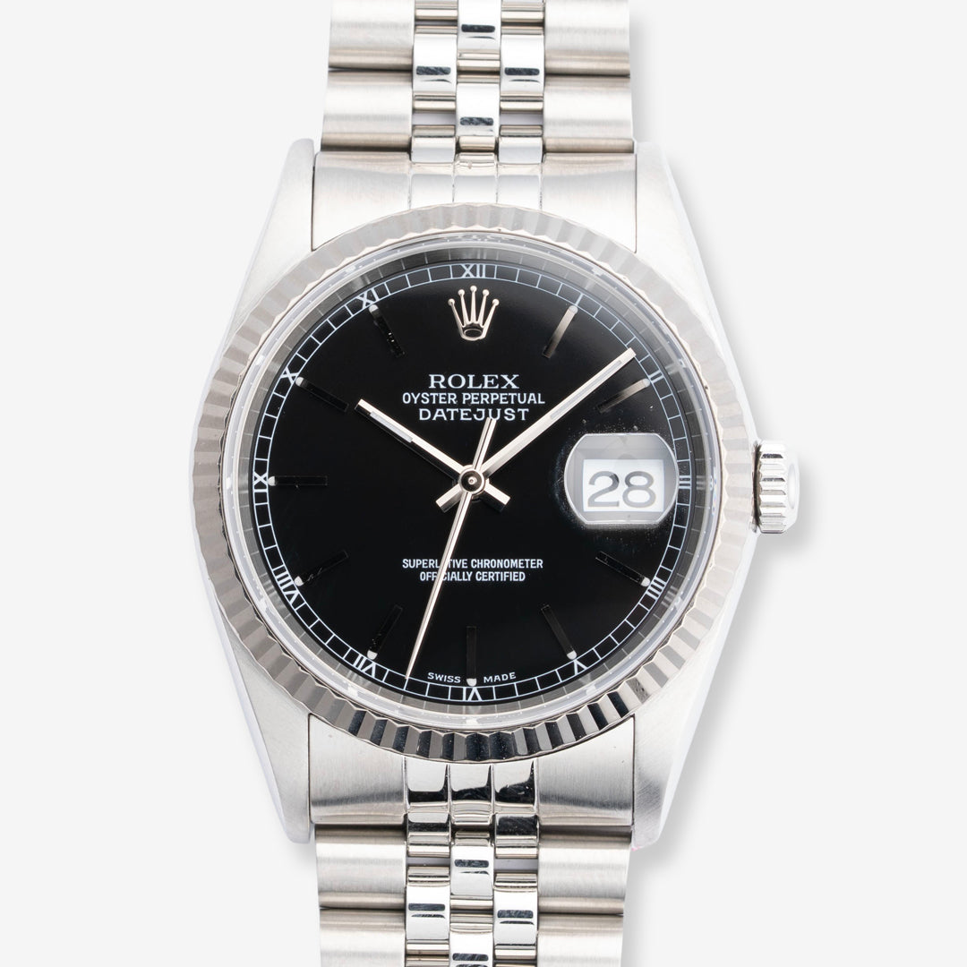 1999 Rolex Datejust Ref. 16234 Black Stick Dial