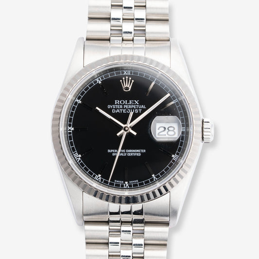 1999 Rolex Datejust Ref. 16234 Black Stick Dial