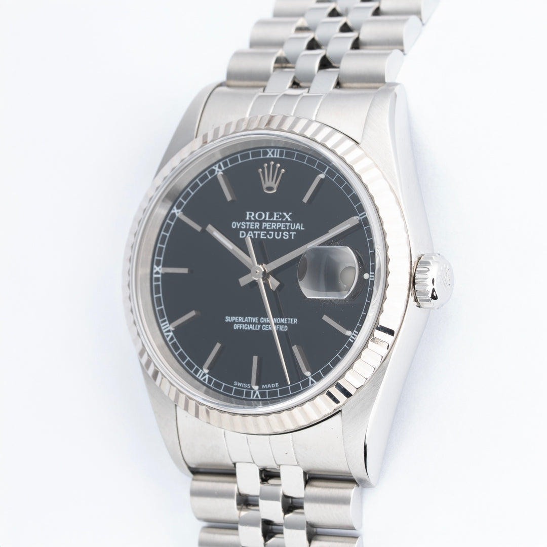 1999 Rolex Datejust Ref. 16234 Black Stick Dial