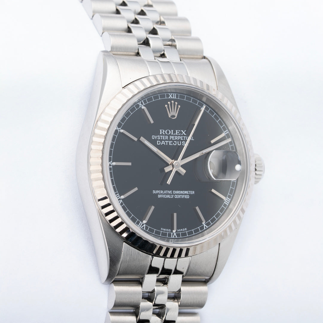 1999 Rolex Datejust Ref. 16234 Black Stick Dial