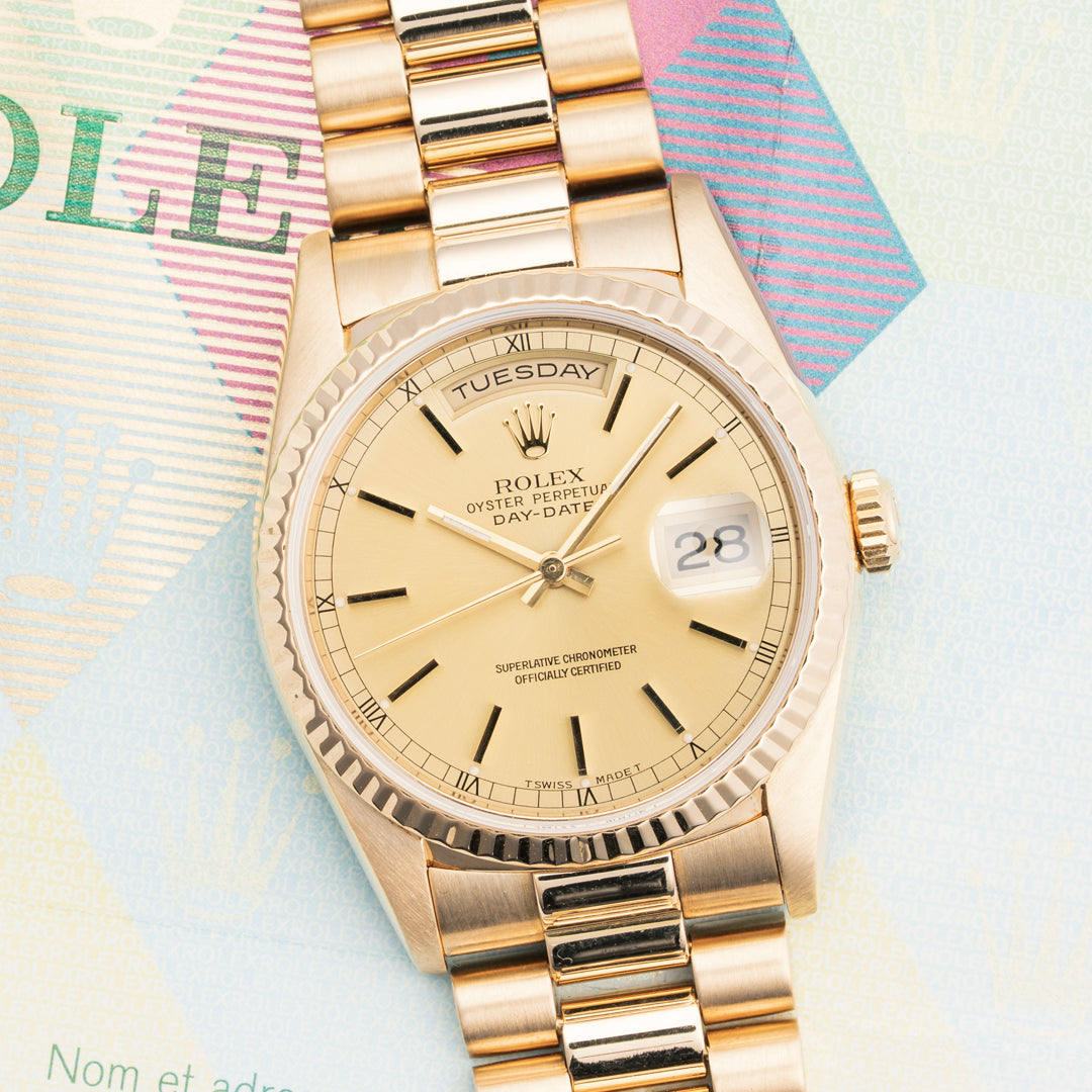 1990 Rolex Day-Date Ref. 18238 with Box & Service