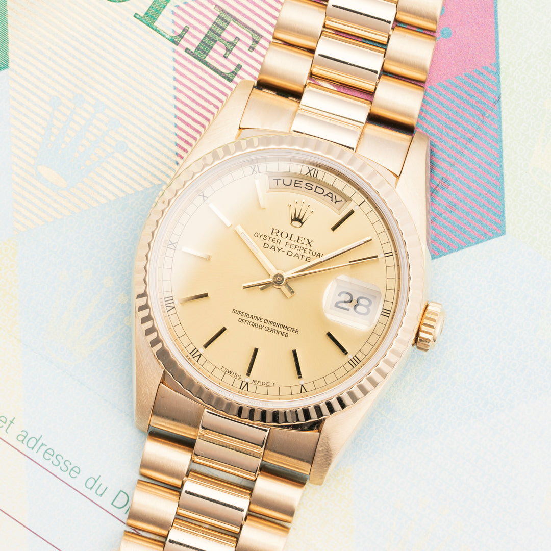 1990 Rolex Day-Date Ref. 18238 with Box & Service