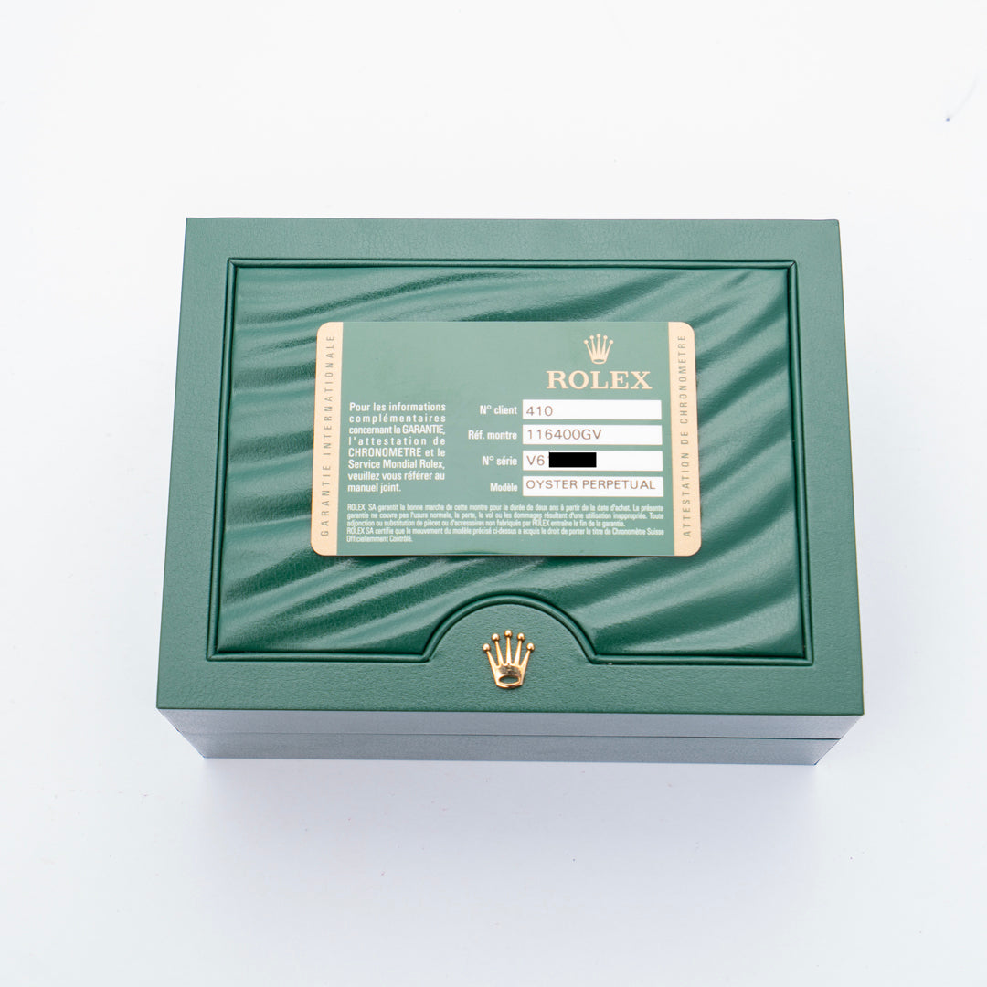2009 Rolex Milguass Ref. 116400GV with Box & Papers