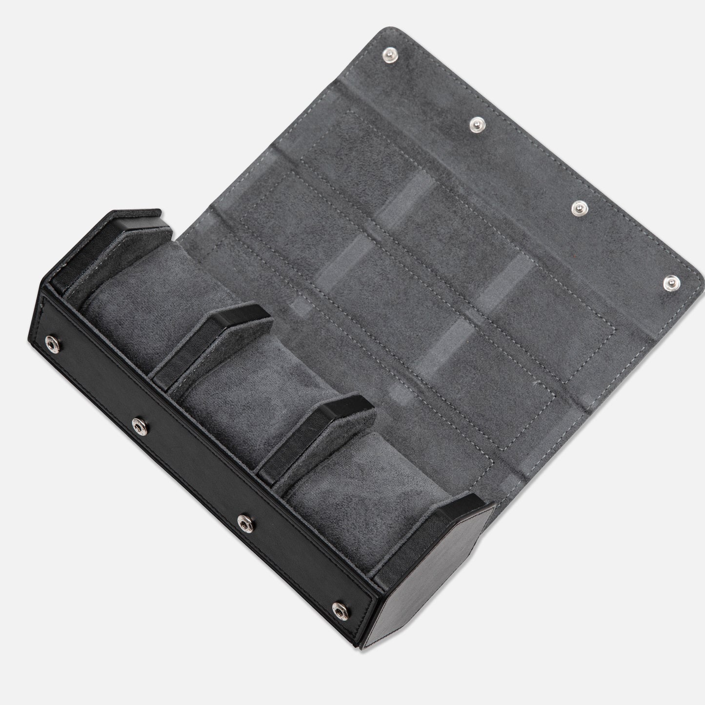 The Hex Leather Three Watch Roll