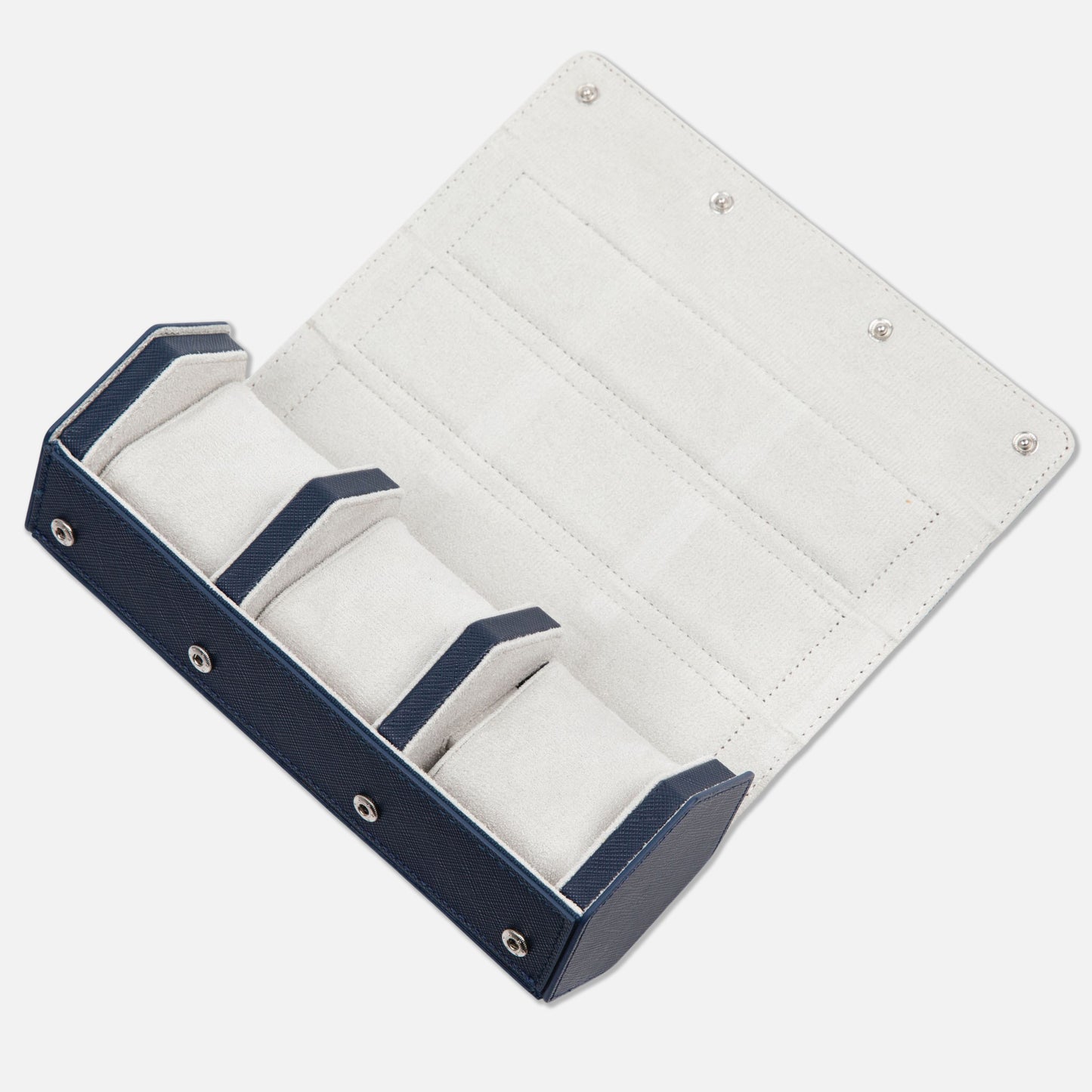The Hex Leather Three Watch Roll