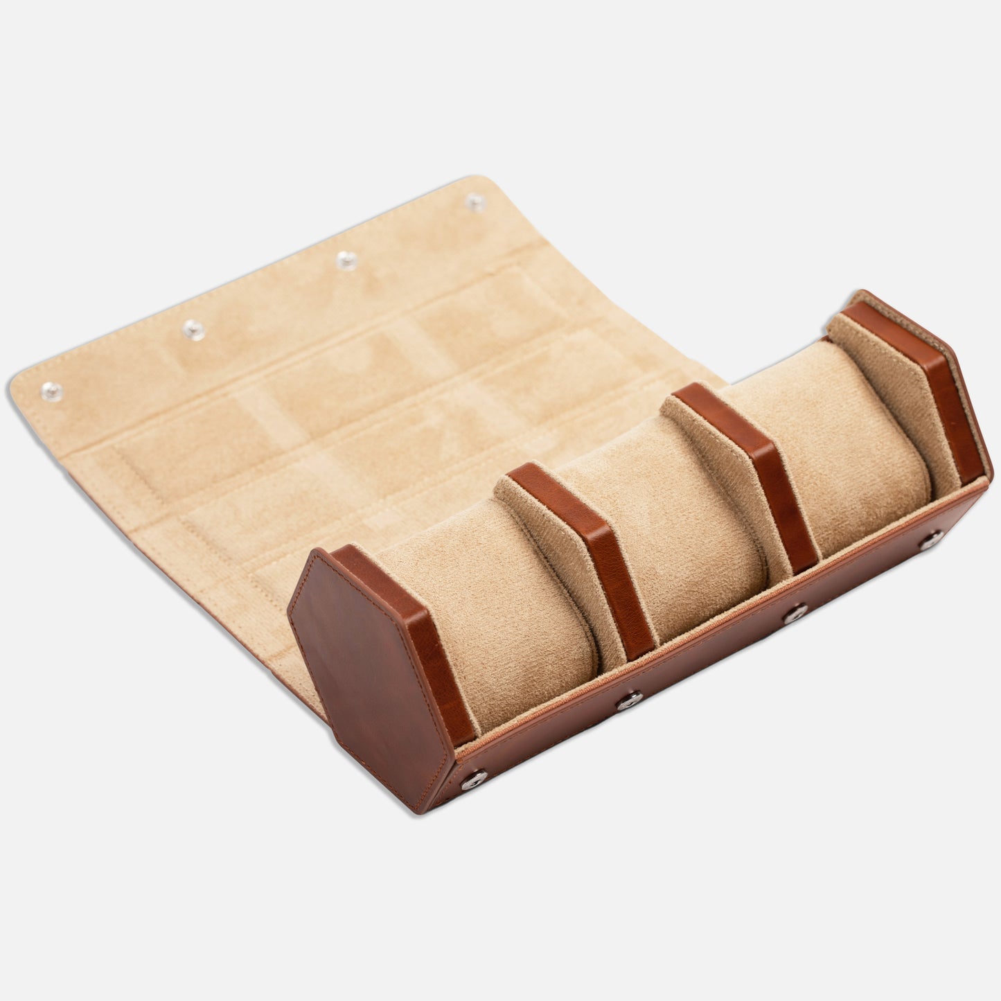 The Hex Leather Three Watch Roll