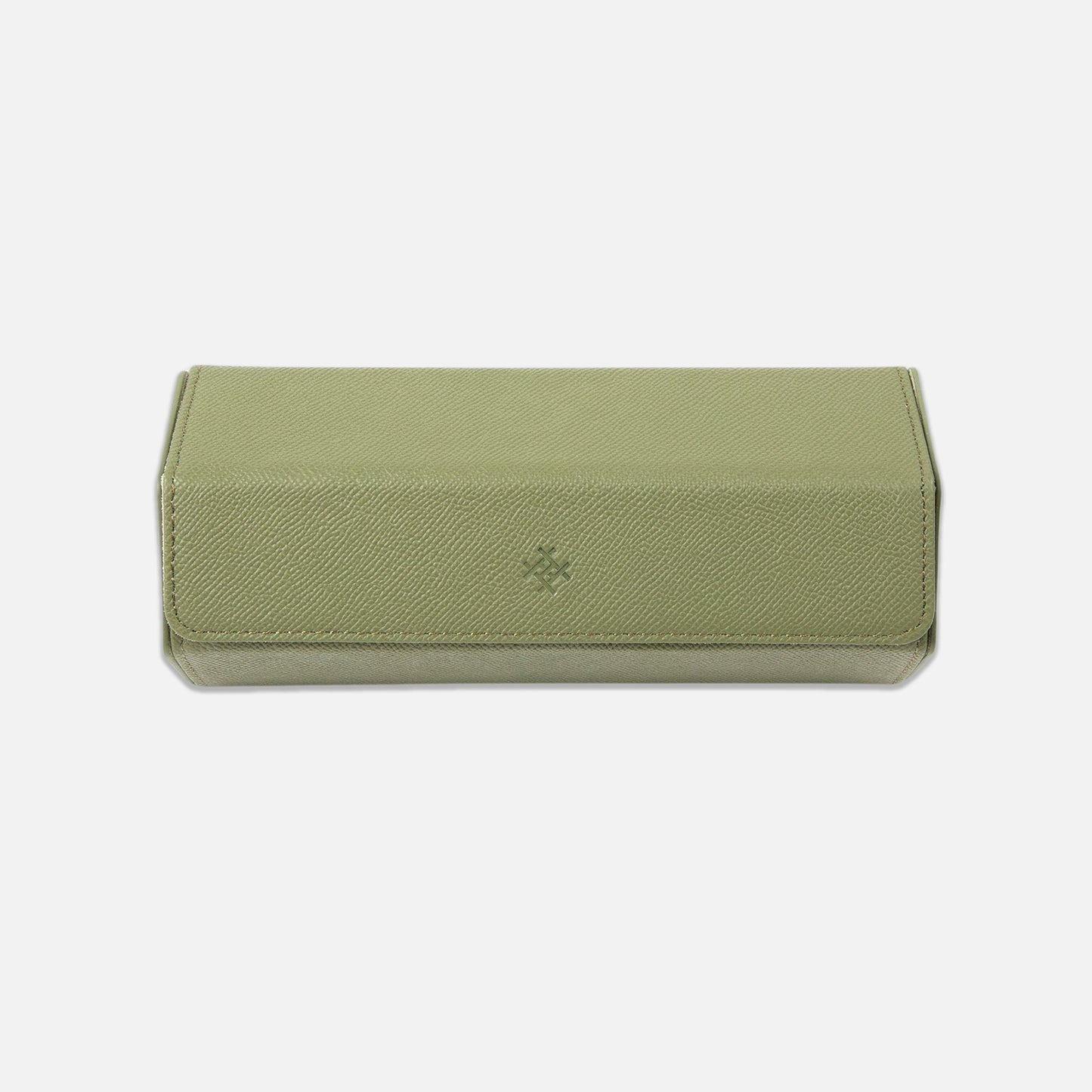 The Hex 2.0 Leather Three Watch Roll in Green