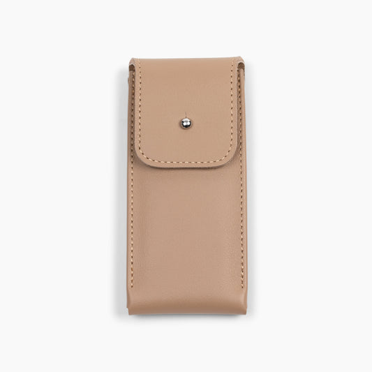 The Lorient Nappa Leather Watch Pouch In Taupe